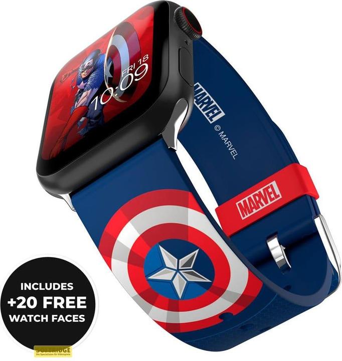 Actual product image Moby Fox Marvel bracelet pour smartwatch Insignia Collection: Captain America (Silicone)