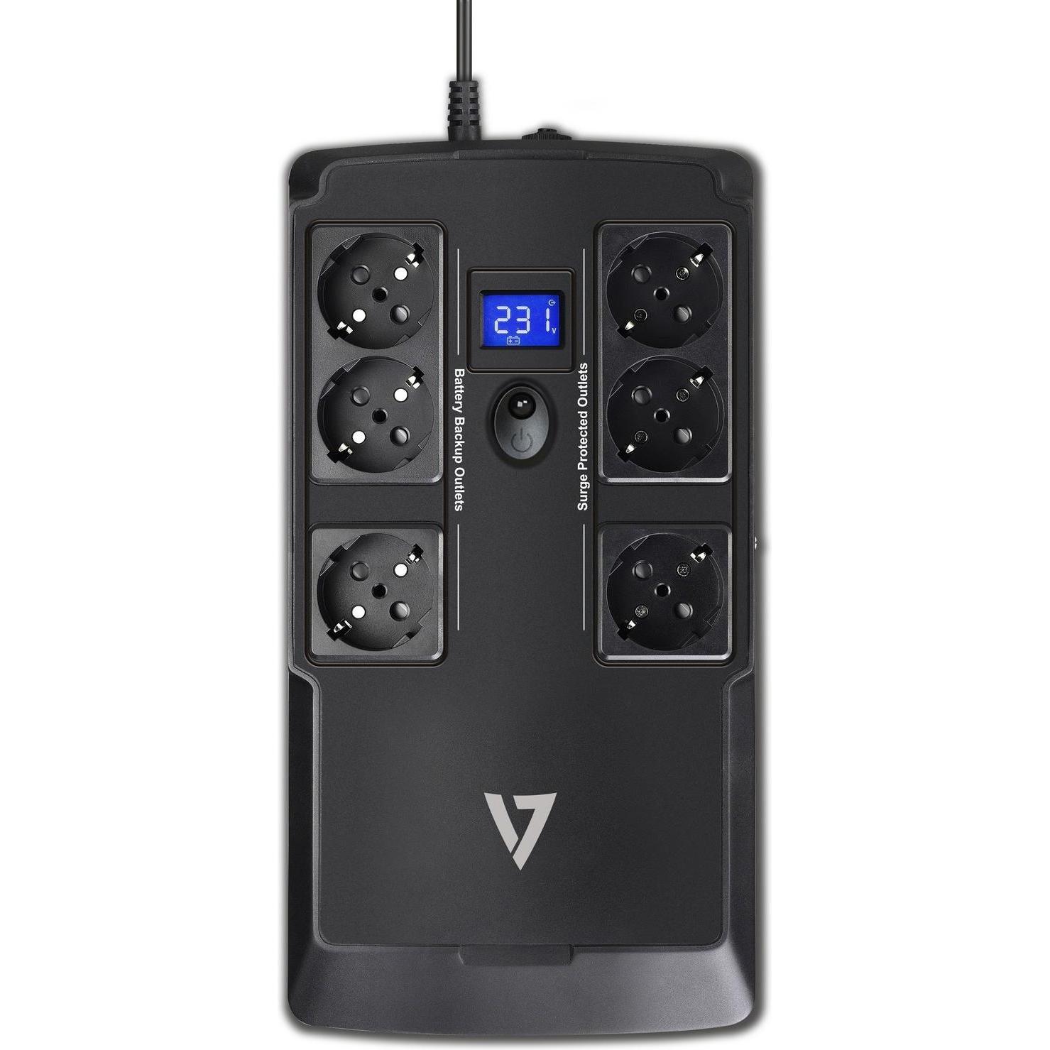 Thumbnail - V7 750VA DESKTOP UPS LCD (750 VA, 450 W, Line-Interaktiv USV), USV