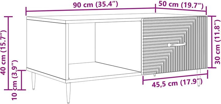 Image du produit vidaXL Couchtisch (90 x 50 x 40 cm)