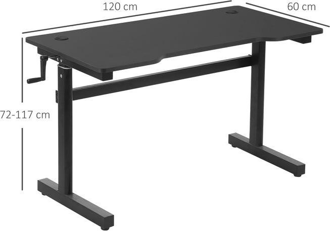 Produktbild Swisshandel24 Schreibtisch Computertisch höhenverstellbar Handkurbellift Stehschreibtisch Verstellbare Fussstützen