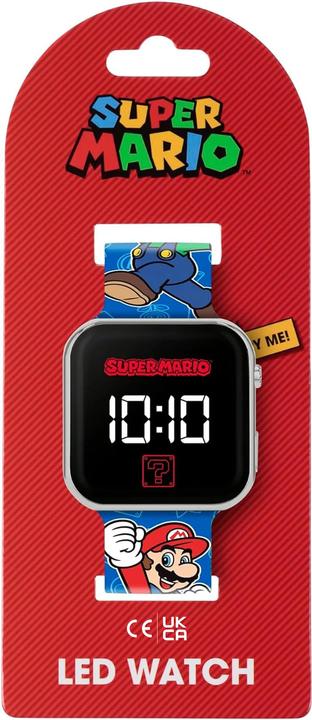Produktbild Super Mario Bros. Mario Kids LED Quartz Silicone Blue Strap Watch GSM4259 (Digitaluhr)