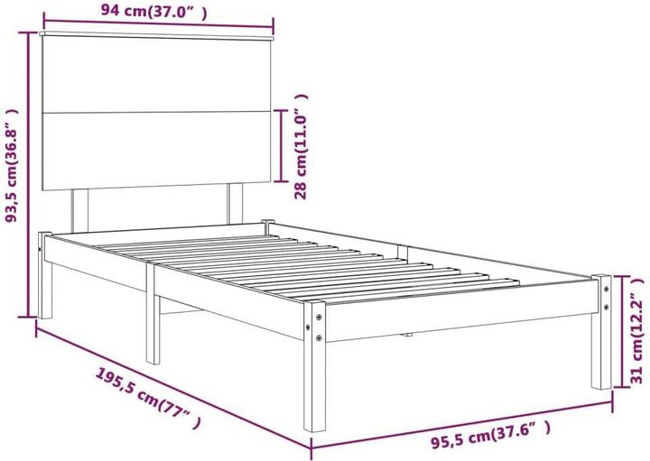 Image du produit vidaXL Bettrahmen (90 x 190 cm)