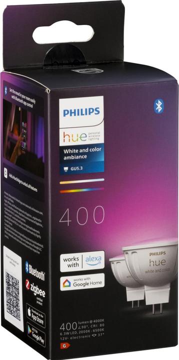 Produktbild Philips Hue White & Colour Ambiance (GU5.3, 6.30 W, 400 lm, 2 x, G)