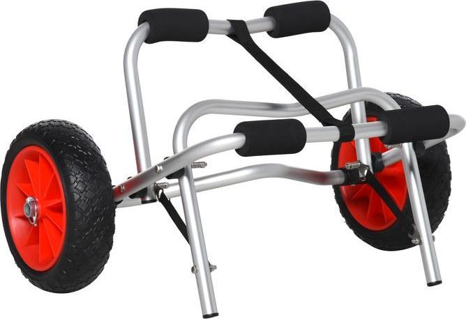 Swisshandel24 Carrello per canoa in alluminio Carrello per kayak Carrello per surf pieghevole con cinghia Ruote