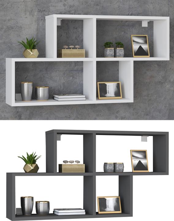 Actual product image VCM Wooden Wall Shelf Hanging Shelf Bookcase Wall Board Deco Board Lusas (100 x 20 x 53 cm)