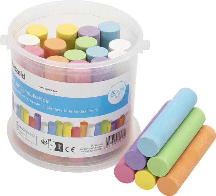 Actual product image Betzold Street crayon, 20 pieces (Blue, Yellow, Green, Orange, Red, 20 x)
