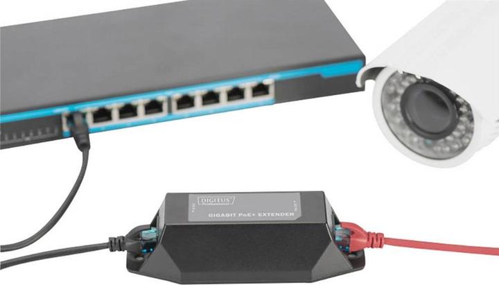 Productafbeelding Digitus Gigabit PoE Indoor Extender 22 Watt Uitgang voor bureaublad of wandmontage 100m uitbreiding (Extender)