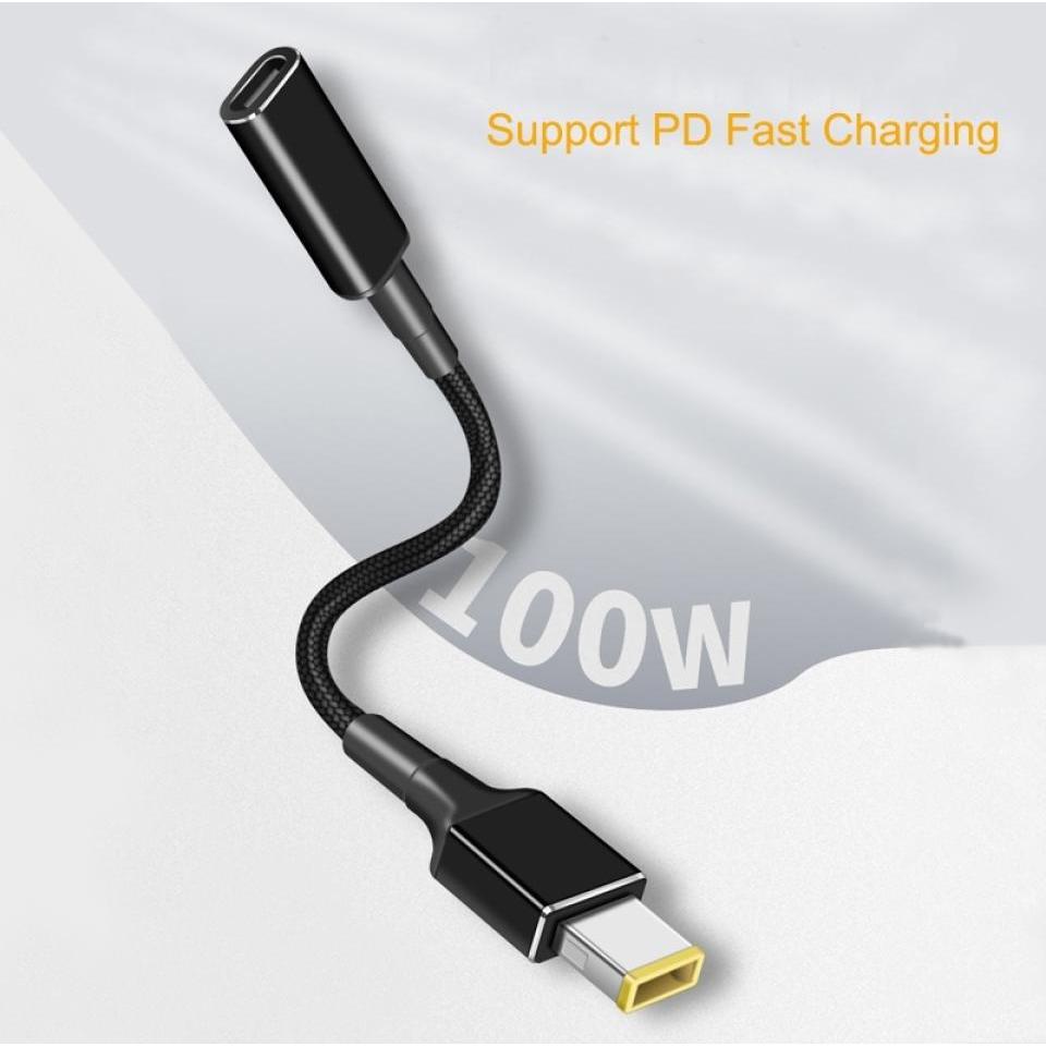 PowerGuard USB-C Lenovo Notebook PD Fast Charge 10cm (Lenovo DC Barrel 7.9 x 5.4mm), Alimentatore per notebook, Nero