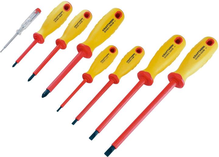 Kraftwerk 8-pcs. electrician-screwdriver-set slott (Slotted screws)