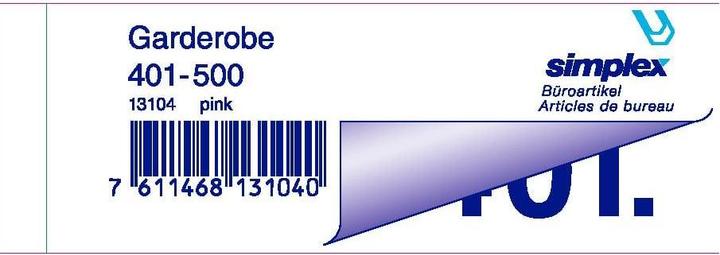 Produktbild Simplex Garderobenblöcke (100x)
