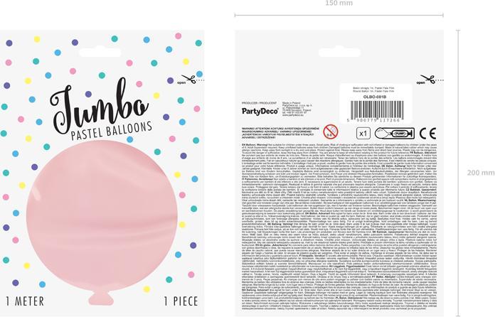 Produktbild Partydeco Ballon Jumbo Rose Pâle Pastel (1x)