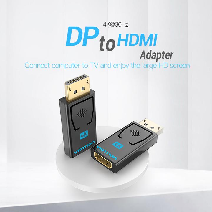 Actual product image Vention DisplayPort Male to HDMI Female Adapter Black (HDMI, DP, 4.01 cm)