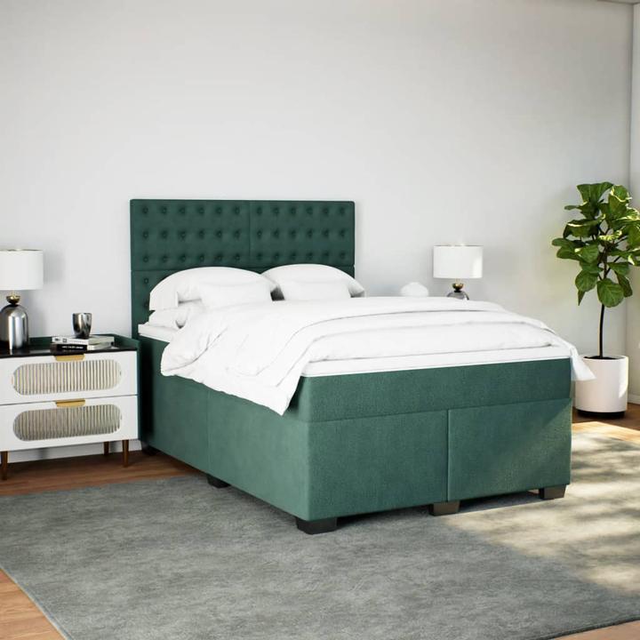Produktbild vidaXL Bo x springbett mit Matratze 160 x 200 cm Samt (160 x 200 cm)