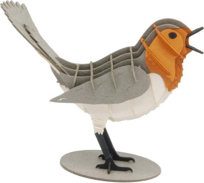 Fridolin Modèle en papier 3-D rouge-gorge