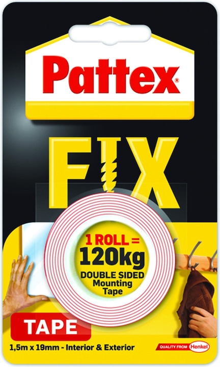 Actual product image Henkel Pattex repair tape FIX 120 kg double-sided 1.5 mx 19 mm (1486524) (19 mm)