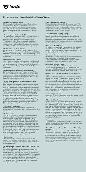 Image du produit Steiff Snoopy blanc 30cm (30 cm)