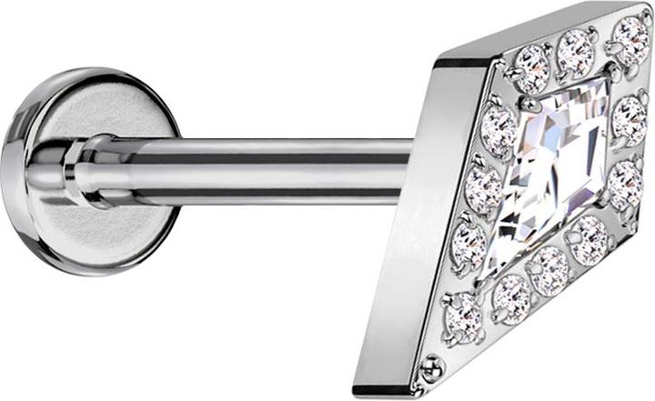 Produktbild Star Piercing Micro Labret Innengewinde silber Diamant silber grosser Kristall silber (ohne Messing, Titan)