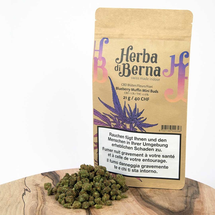 Image du produit Herba di Berna Mini-Buds Muffin aux myrtilles (30 g, Intérieur)