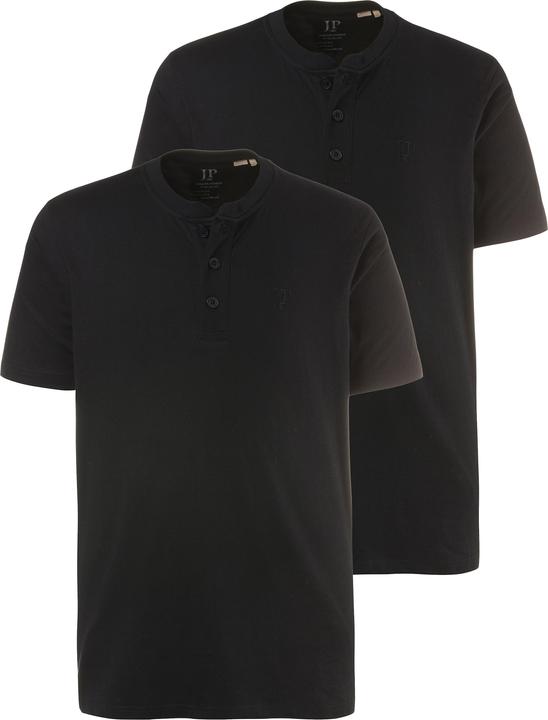 Actual product image JP1880 2 Pack of Three Button Short Sleeve Cotton Henley Tee (4XL)