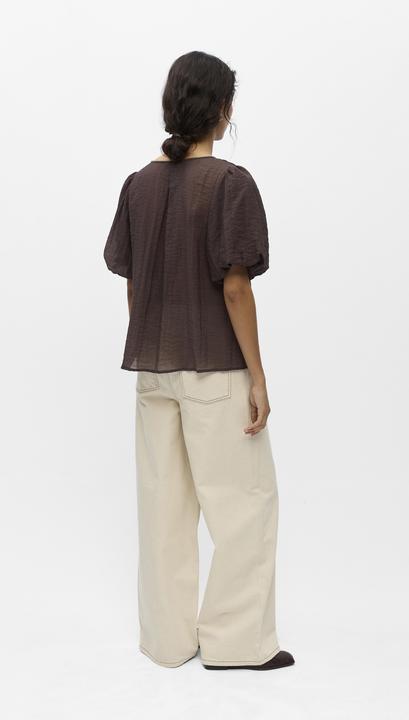 Produktbild Object V-Ausschnitt Puffärmel Bluse (38)