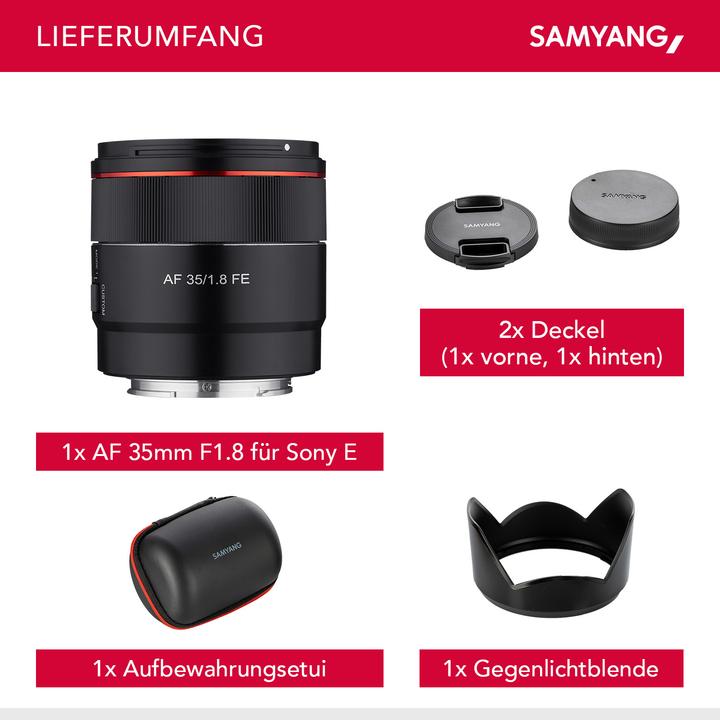 Image du produit Samyang AF 35mm f/1.8 FE (Sony E, Plein format, APS-C / DX)