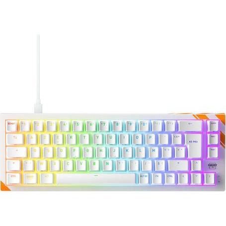 CHERRY K5 PRO TMR COMPACT, Kabelgebunden, USB, Mechanischer Switch, AZERTY, RGB-LED, Orange, Weiss (FR, Cablato), Tastiera, Arancia, Bianco