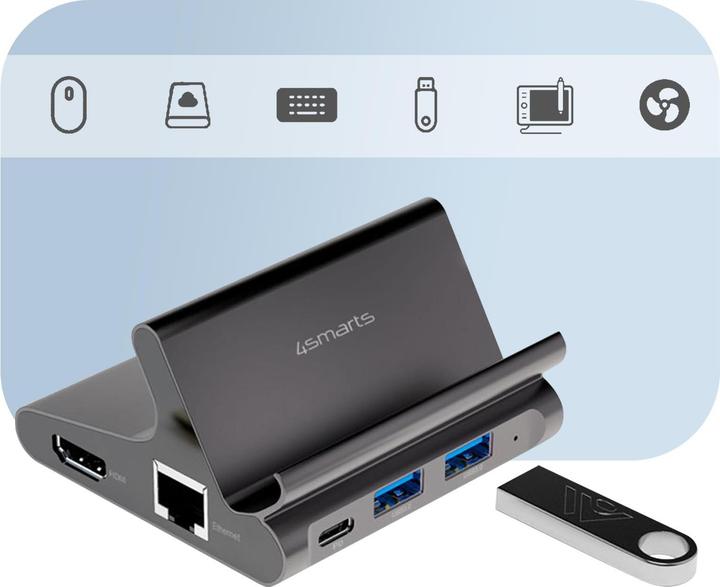 Actual product image 4smarts 7 in 1 Hub (Docking port (proprietary), 1 portion)