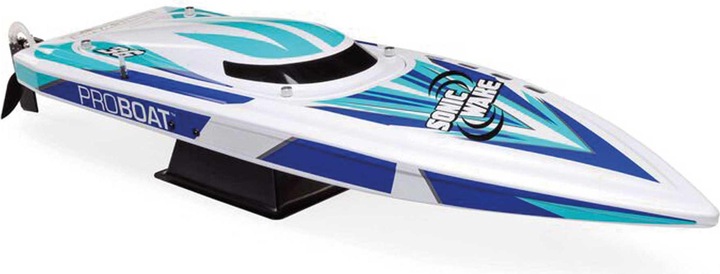 Actual product image ProBoat Sonicwake V2 36" Self-Righting Race Boat Brushless Deep-V RTR White/Blue