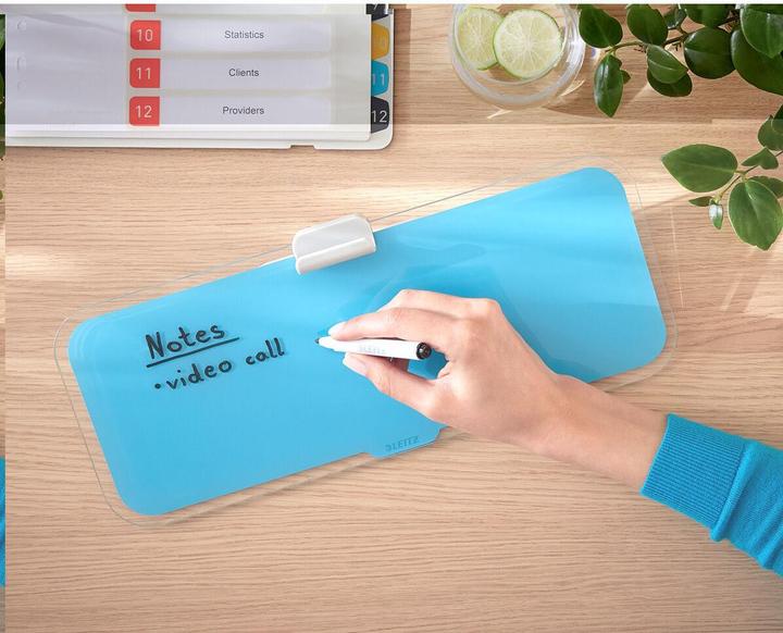 Image du produit Leitz Tableau de bord en verre bleu (38 x 15 cm)