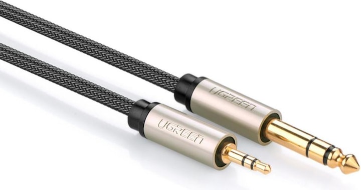 Actual product image Ugreen AV127 3.5 mm jack cable for TRS - 2m (grey) (2 m, 6.3mm jack, 3.5mm jack (AUX))
