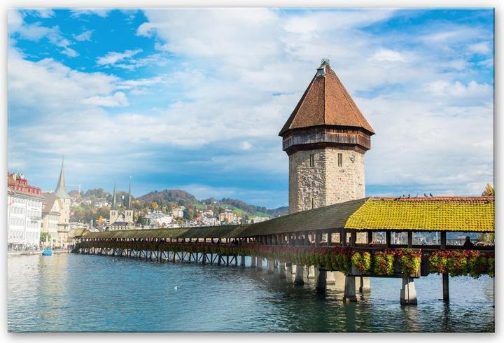 Immagine prodotto Trenddeko Ponte di legno a Lucerna (150 x 100 cm)
