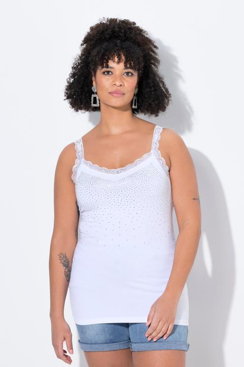 Produktbild Miamoda Top, ärmelloser Slim Fit, Glitzersteinchen, Spitze (50)