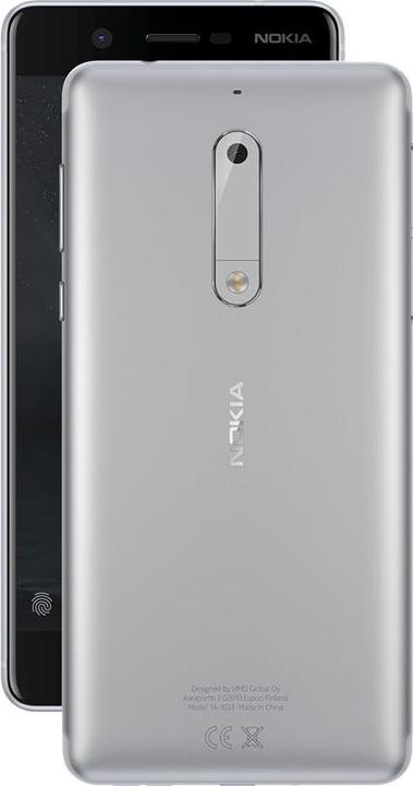 Actual product image Nokia 5 (16 GB, Silver, 5.20", Dual SIM + SD, 13 Mpx, 4G)