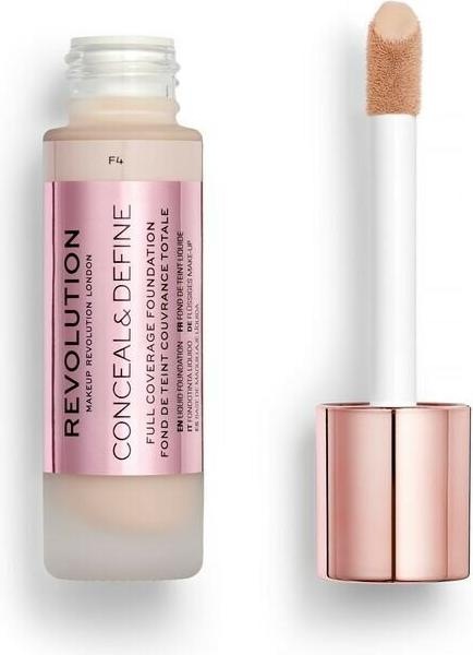 Actual product image Makeup Revolution Conceal and Define Foundation F4 23ml
