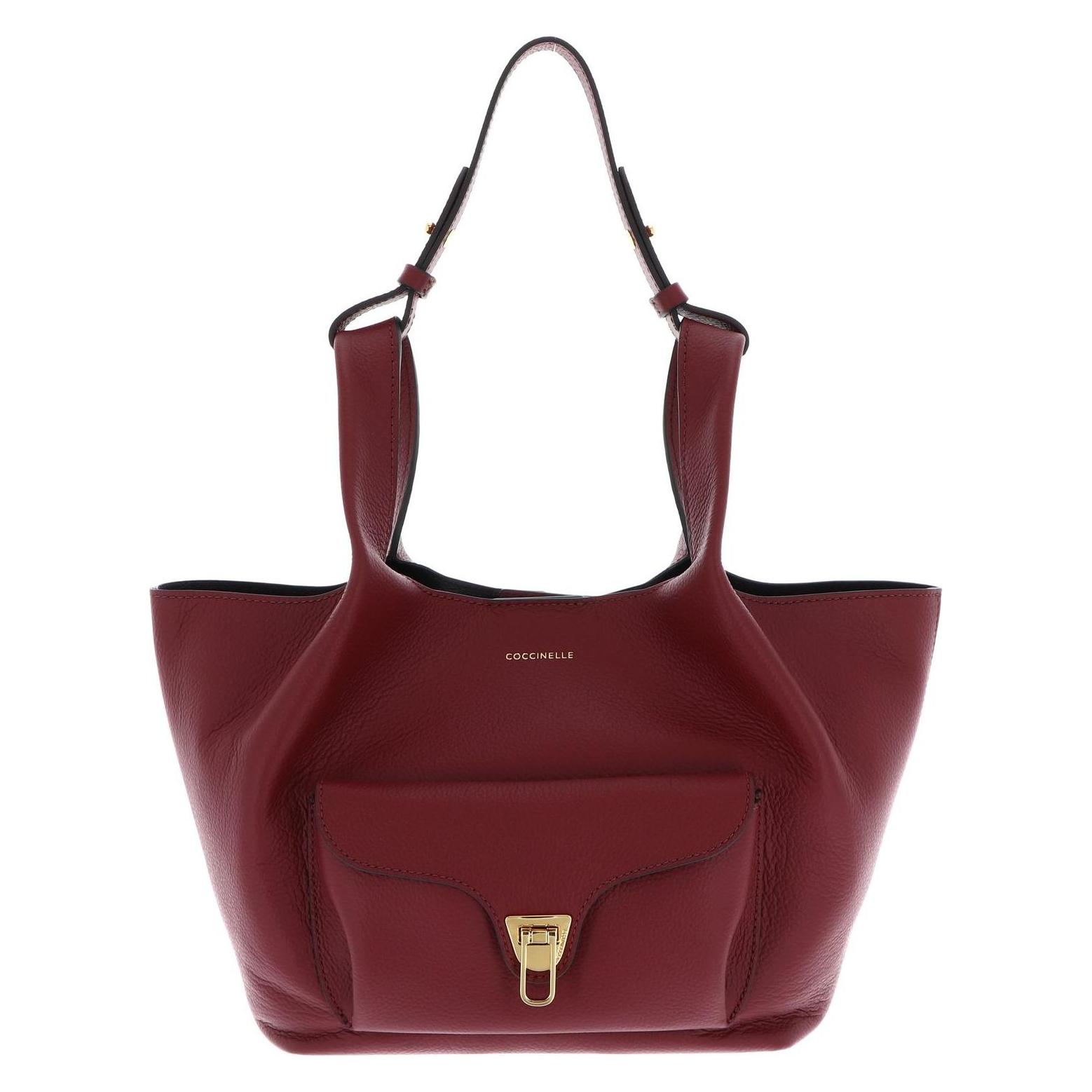 Coccinelle, Damen, Handtasche, Beat Shopping Double Grainy Leather Handbag, Pink