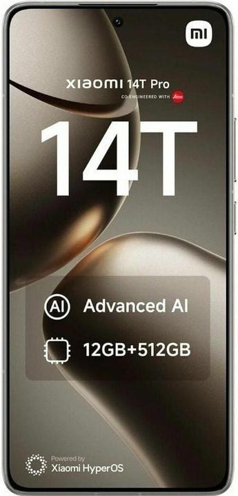 Image du produit Xiaomi 14T Pro 12+256 Gris Titane, LDU (256 Go, Gris Titan, 6.67", Double SIM, 5G)
