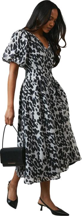 Actual product image Principles Womens/Ladies Animal Print Pleated Puffed Midi Dress (40)