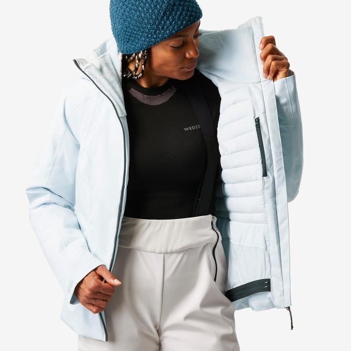 Actual product image Wedze Women's ski jacket warm and waterproof - 500 Sport ice blue (XL)