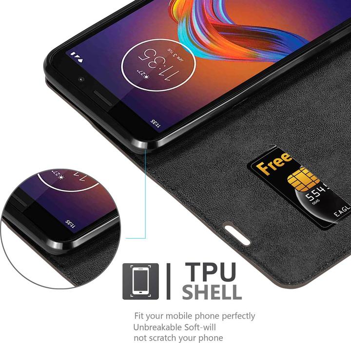 Actual product image Cadorabo Book Invisible Magnet Cover (Motorola Moto E6 Play)