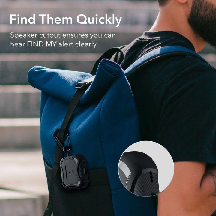 Produktbild ESR Cyber Armor Halolock Magsafe Apple Airpods Pro 1 / 2 Black (Kopfhörer Tasche)