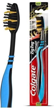 Actual product image Colgate Zick -Zack charcoal, toothbrush, medium, 1 piece (Medium, 1 x)