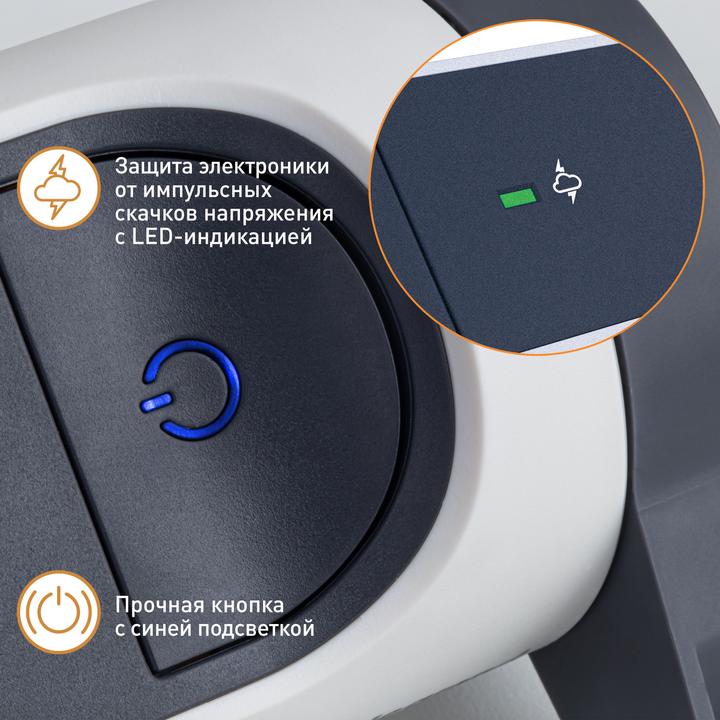 Productafbeelding Legrand Draaibare contactdoosstrip 4x stopcontact, SPD, 1,5m kabel wit-zwart 694507 (4 x, CEE 7/3, CEE 32/5, 1.50 m)