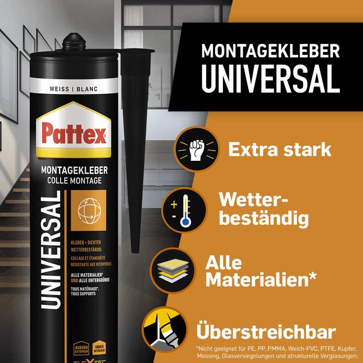 Image du produit Pattex Colle de montage universelle Couleur du fabricant Blanc PTRUN 420 g (420 g)