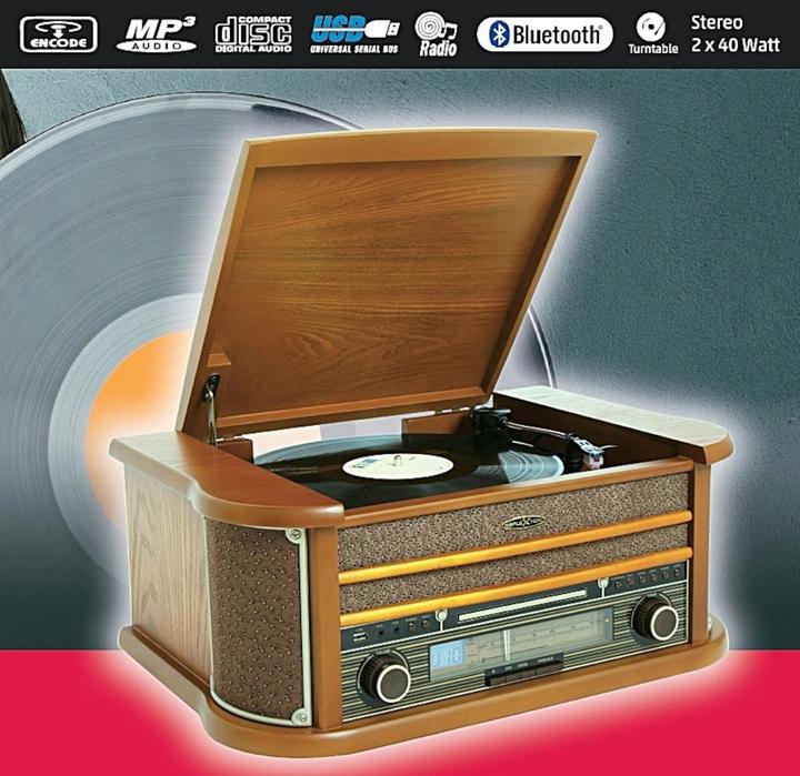 Image du produit Reflexion HIF2004BT Chaîne hi-fi rétro (Bluetooth, Platine, Lecteur de CD, 2x 40 W)