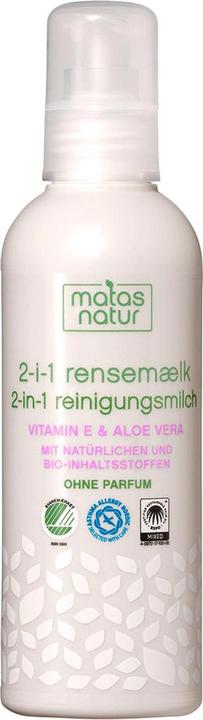 Image du produit Matas Lait démaquillant Nature 2 en 1 à l'aloe vera bio et à la vitamine E (Lait nettoyant, 200 ml)