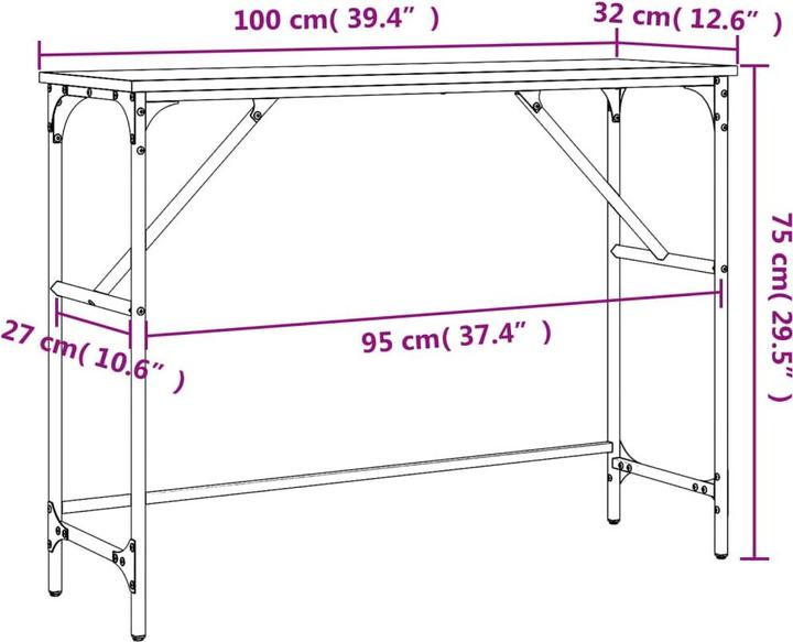 Produktbild vidaXL Konsolentisch (100 x 32 x 75 cm)