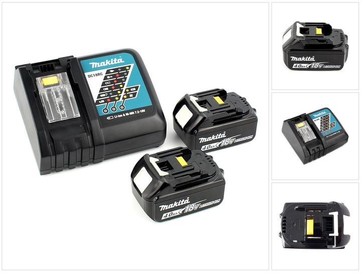 2x Makita BL1840B Akku 4,0 Ah, 1x Makita DC18RC Ladegerät