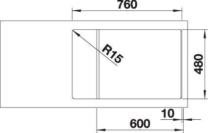 Actual product image Blanco Zia XL 6 S Compact (Top-mounted sink, 78 cm, 50 cm)