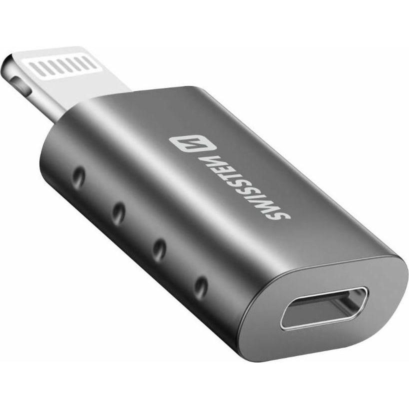 Swissten Adattatore Lightning(M)/USB-C(F) (USB tipo C, Lightning), Adattatore dispositivo mobile, Grigio