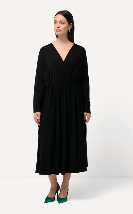Produktbild Ulla Popken Jerseykleid, A-Linie, Wickeloptik, V-Ausschnitt, Langarm (46, 48)
